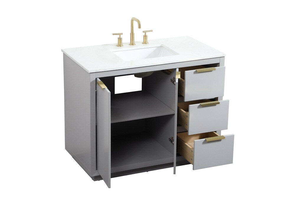 Elegant Furniture & Lighting - Blake 42 inch Single bathroom vanity in grey - VF19442GR veiw 16