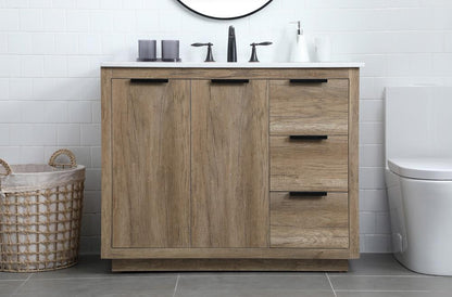 Elegant Furniture & Lighting - Blake 42 Inch SIngle Bathroom Vanity In Natural Oak - VF19442NT veiw 2