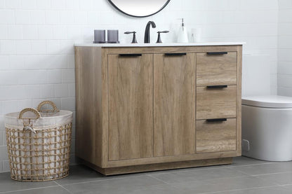 Elegant Furniture & Lighting - Blake 42 Inch SIngle Bathroom Vanity In Natural Oak - VF19442NT veiw 3