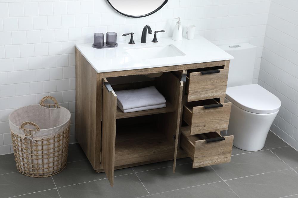 Elegant Furniture & Lighting - Blake 42 Inch SIngle Bathroom Vanity In Natural Oak - VF19442NT veiw 4