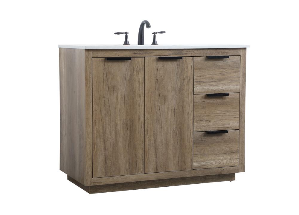 Elegant Furniture & Lighting - Blake 42 Inch SIngle Bathroom Vanity In Natural Oak - VF19442NT veiw 8