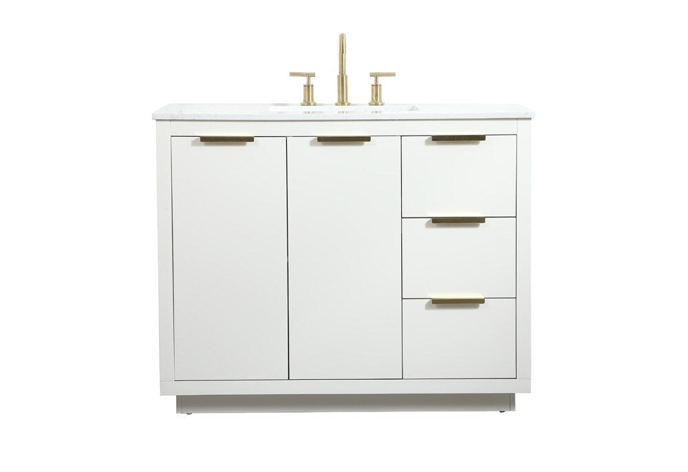 Elegant Furniture & Lighting - Blake 42 inch Single bathroom vanity in white - VF19442WH veiw 1