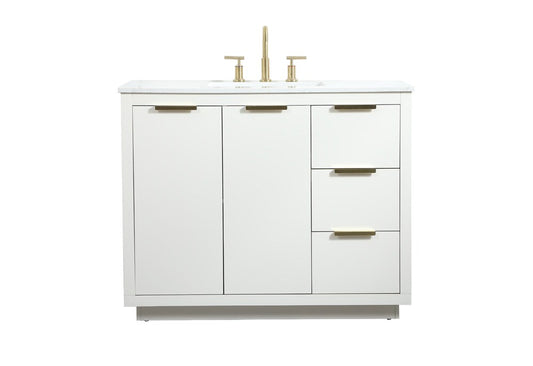 Elegant Furniture & Lighting - Blake 42 inch Single bathroom vanity in white - VF19442WH veiw 1
