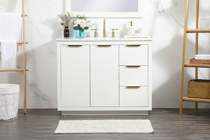 Elegant Furniture & Lighting - Blake 42 inch Single bathroom vanity in white - VF19442WH veiw 2