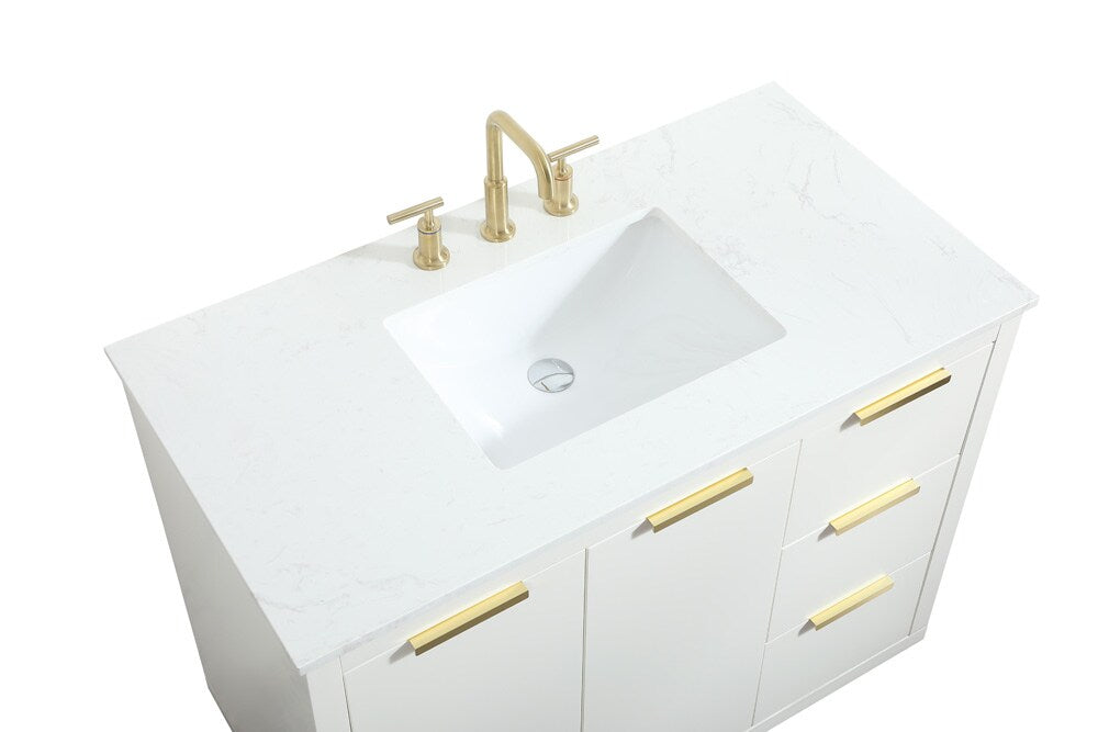 Elegant Furniture & Lighting - Blake 42 inch Single bathroom vanity in white - VF19442WH veiw 3