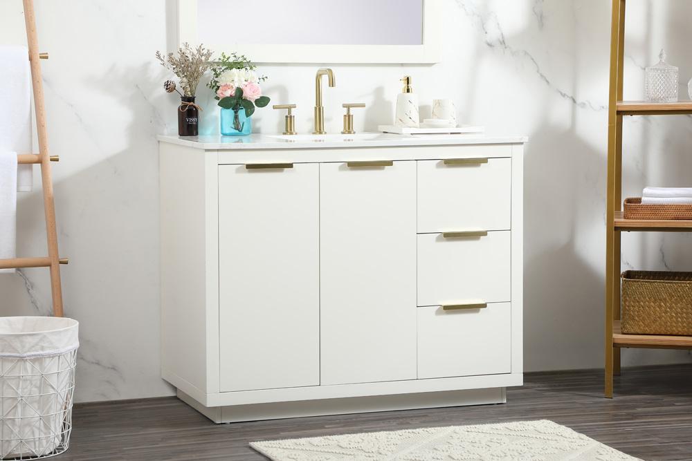 Elegant Furniture & Lighting - Blake 42 inch Single bathroom vanity in white - VF19442WH veiw 9