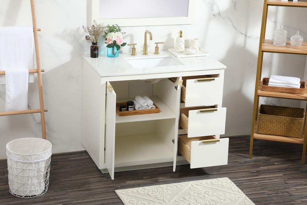 Elegant Furniture & Lighting - Blake 42 inch Single bathroom vanity in white - VF19442WH veiw 10