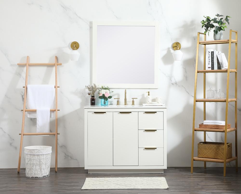 Elegant Furniture & Lighting - Blake 42 inch Single bathroom vanity in white - VF19442WH veiw 11