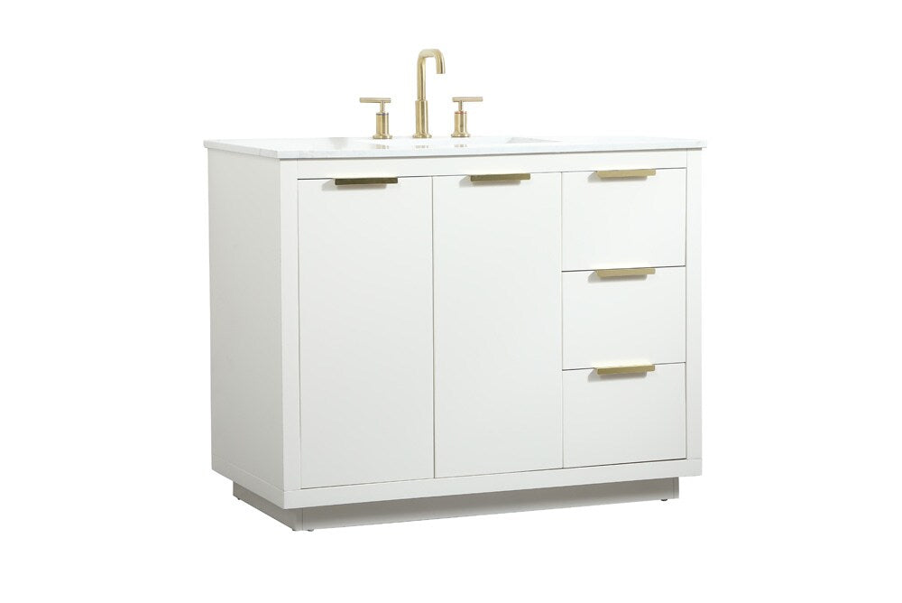 Elegant Furniture & Lighting - Blake 42 inch Single bathroom vanity in white - VF19442WH veiw 14
