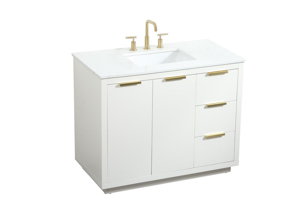 Elegant Furniture & Lighting - Blake 42 inch Single bathroom vanity in white - VF19442WH veiw 15