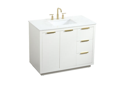 Elegant Furniture & Lighting - Blake 42 inch Single bathroom vanity in white - VF19442WH veiw 15