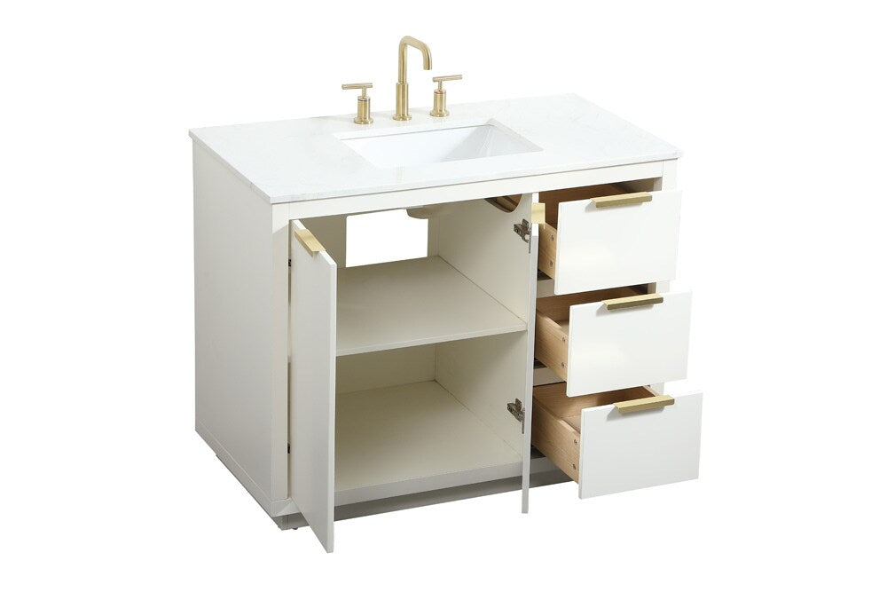Elegant Furniture & Lighting - Blake 42 inch Single bathroom vanity in white - VF19442WH veiw 16