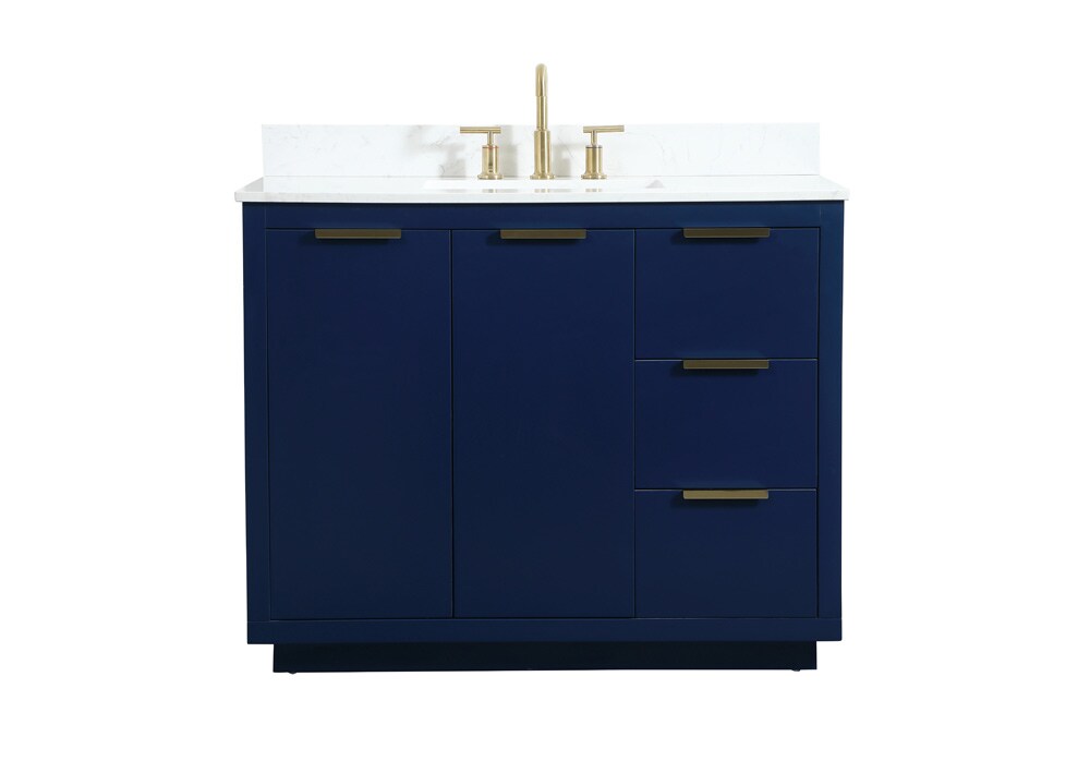 Elegant Furniture & Lighting - Blake 42 inch Single bathroom vanity in blue with backsplash - VF19442BL-BS veiw 1