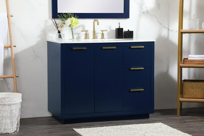 Elegant Furniture & Lighting - Blake 42 inch Single bathroom vanity in blue with backsplash - VF19442BL-BS veiw 9