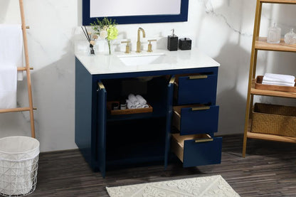 Elegant Furniture & Lighting - Blake 42 inch Single bathroom vanity in blue with backsplash - VF19442BL-BS veiw 10