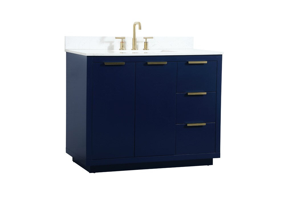 Elegant Furniture & Lighting - Blake 42 inch Single bathroom vanity in blue with backsplash - VF19442BL-BS veiw 14