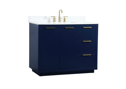 Elegant Furniture & Lighting - Blake 42 inch Single bathroom vanity in blue with backsplash - VF19442BL-BS veiw 14