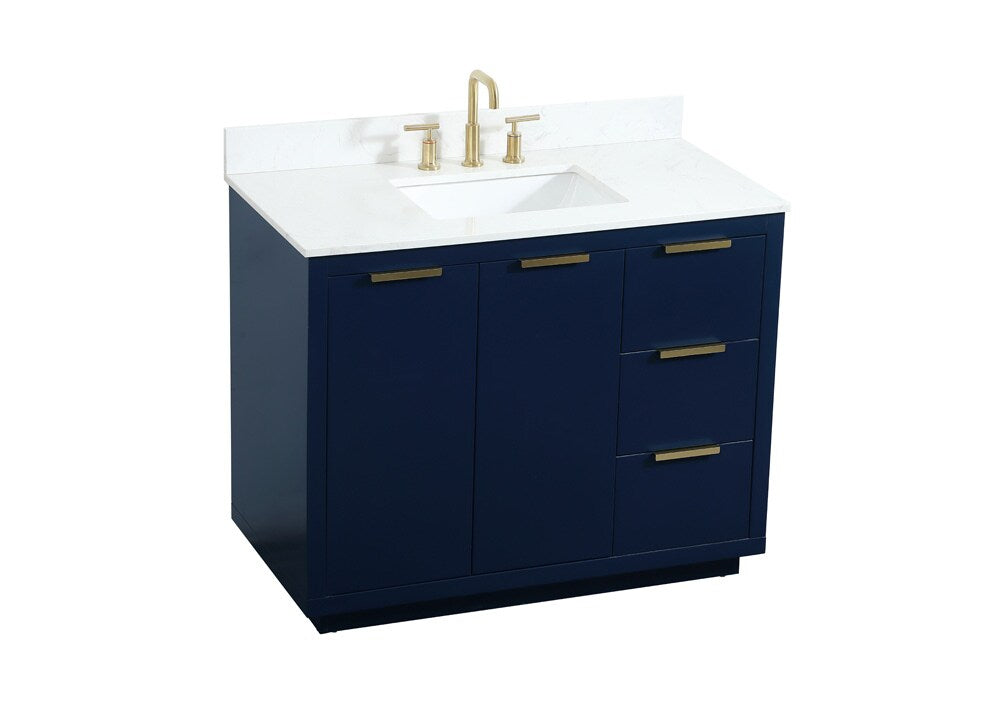 Elegant Furniture & Lighting - Blake 42 inch Single bathroom vanity in blue with backsplash - VF19442BL-BS veiw 15