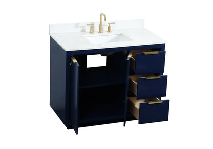 Elegant Furniture & Lighting - Blake 42 inch Single bathroom vanity in blue with backsplash - VF19442BL-BS veiw 16