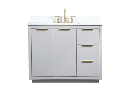Elegant Furniture & Lighting - Blake 42 inch Single bathroom vanity in grey with backsplash - VF19442GR-BS veiw 1