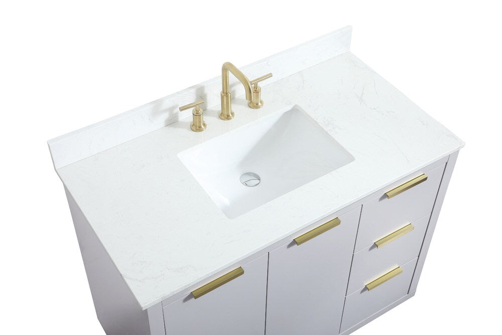 Elegant Furniture & Lighting - Blake 42 inch Single bathroom vanity in grey with backsplash - VF19442GR-BS veiw 3