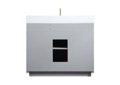 Elegant Furniture & Lighting - Blake 42 inch Single bathroom vanity in grey with backsplash - VF19442GR-BS veiw 8