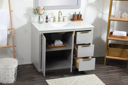 Elegant Furniture & Lighting - Blake 42 inch Single bathroom vanity in grey with backsplash - VF19442GR-BS veiw 10