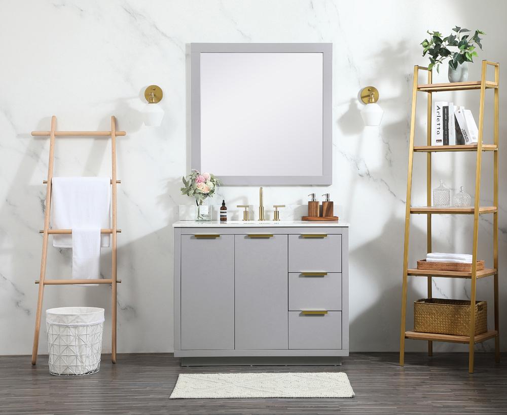 Elegant Furniture & Lighting - Blake 42 inch Single bathroom vanity in grey with backsplash - VF19442GR-BS veiw 11