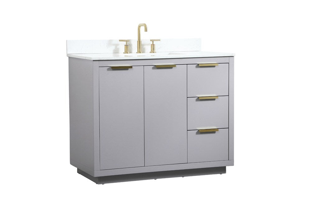 Elegant Furniture & Lighting - Blake 42 inch Single bathroom vanity in grey with backsplash - VF19442GR-BS veiw 14