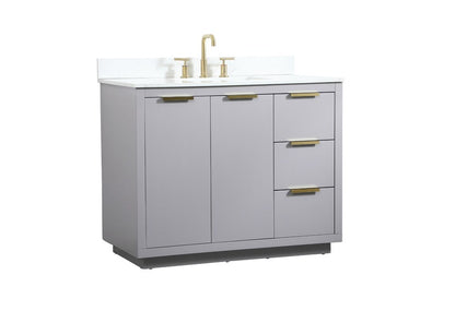 Elegant Furniture & Lighting - Blake 42 inch Single bathroom vanity in grey with backsplash - VF19442GR-BS veiw 14