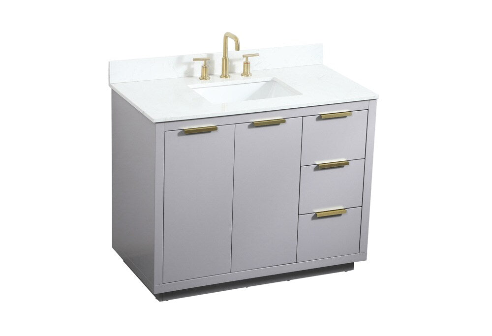 Elegant Furniture & Lighting - Blake 42 inch Single bathroom vanity in grey with backsplash - VF19442GR-BS veiw 15
