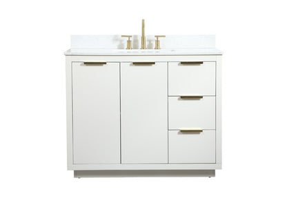 Elegant Furniture & Lighting - Blake 42 inch Single bathroom vanity in white with backsplash - VF19442WH-BS veiw 1