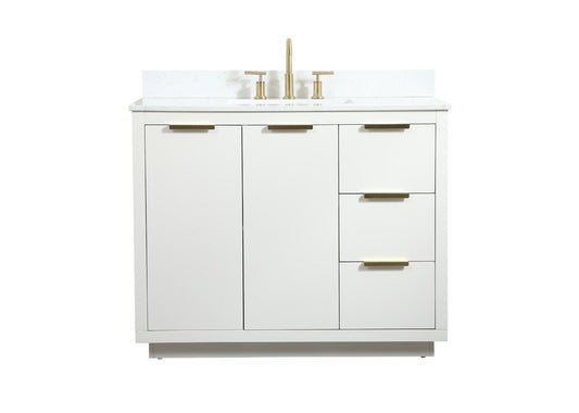 Elegant Furniture & Lighting - Blake 42 inch Single bathroom vanity in white with backsplash - VF19442WH-BS veiw 1