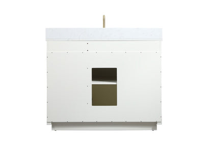 Elegant Furniture & Lighting - Blake 42 inch Single bathroom vanity in white with backsplash - VF19442WH-BS veiw 8