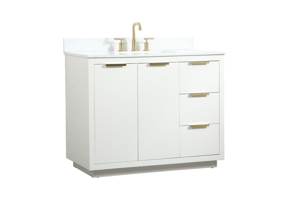 Elegant Furniture & Lighting - Blake 42 inch Single bathroom vanity in white with backsplash - VF19442WH-BS veiw 14