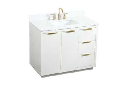 Elegant Furniture & Lighting - Blake 42 inch Single bathroom vanity in white with backsplash - VF19442WH-BS veiw 15