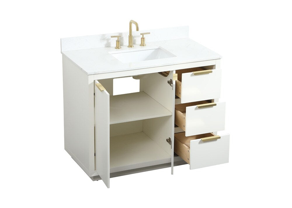 Elegant Furniture & Lighting - Blake 42 inch Single bathroom vanity in white with backsplash - VF19442WH-BS veiw 16