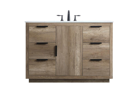 Elegant Furniture & Lighting - Blake 48 Inch SIngle Bathroom Vanity In Natural Oak - VF19448NT veiw 1
