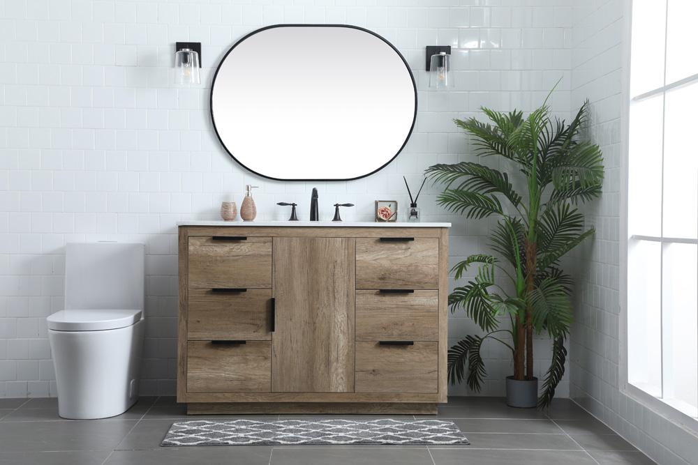 Elegant Furniture & Lighting - Blake 48 Inch SIngle Bathroom Vanity In Natural Oak - VF19448NT veiw 5