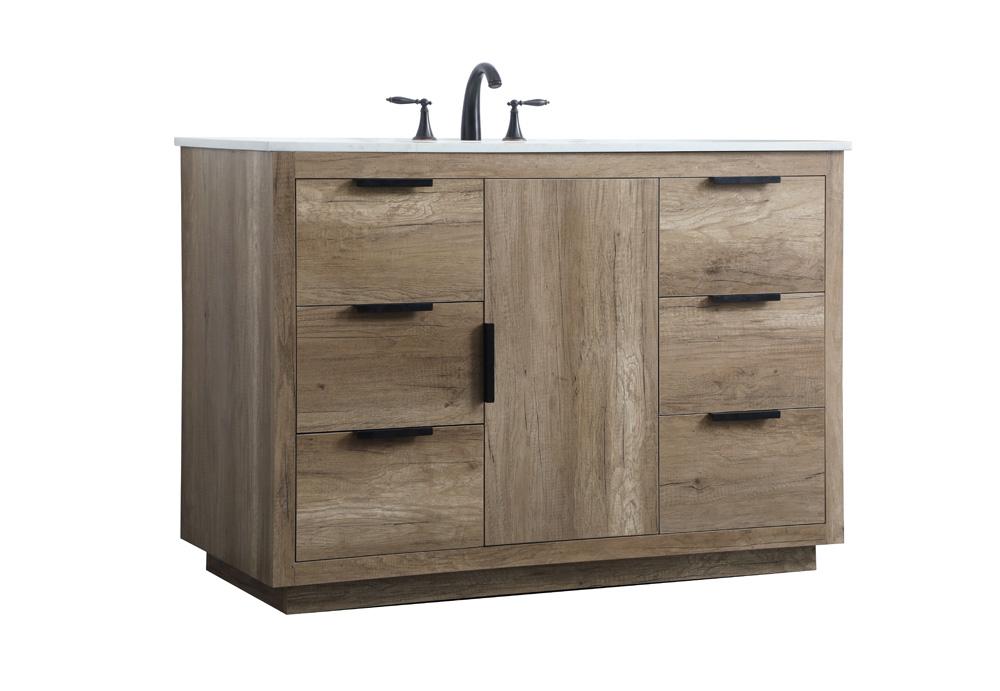 Elegant Furniture & Lighting - Blake 48 Inch SIngle Bathroom Vanity In Natural Oak - VF19448NT veiw 8