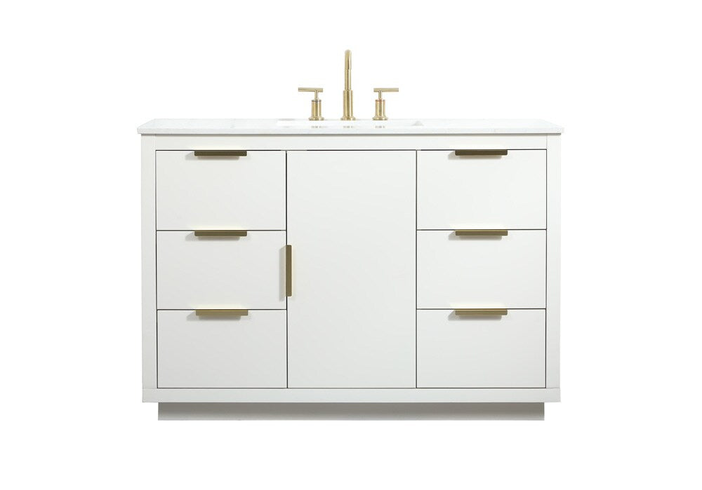 Elegant Furniture & Lighting - Blake 48 inch Single bathroom vanity in white - VF19448WH veiw 1
