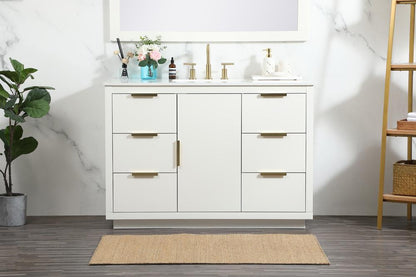 Elegant Furniture & Lighting - Blake 48 inch Single bathroom vanity in white - VF19448WH veiw 2
