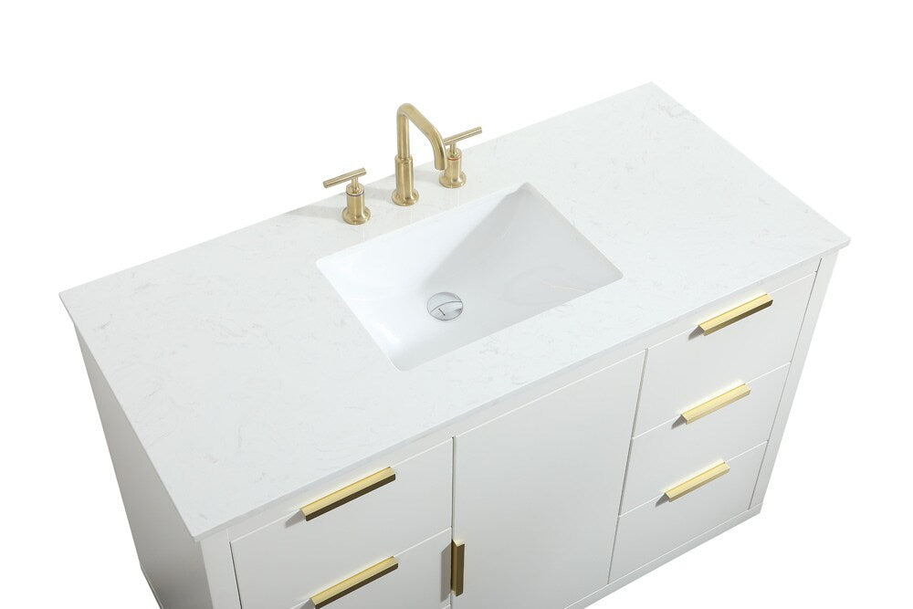 Elegant Furniture & Lighting - Blake 48 inch Single bathroom vanity in white - VF19448WH veiw 3