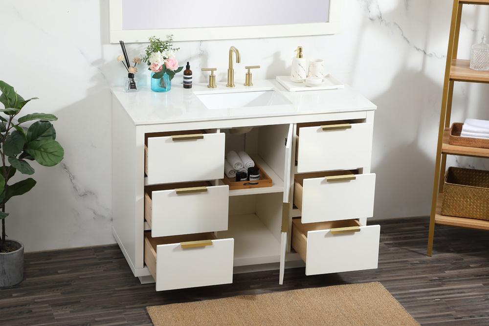 Elegant Furniture & Lighting - Blake 48 inch Single bathroom vanity in white - VF19448WH veiw 10
