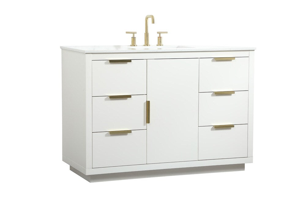 Elegant Furniture & Lighting - Blake 48 inch Single bathroom vanity in white - VF19448WH veiw 14