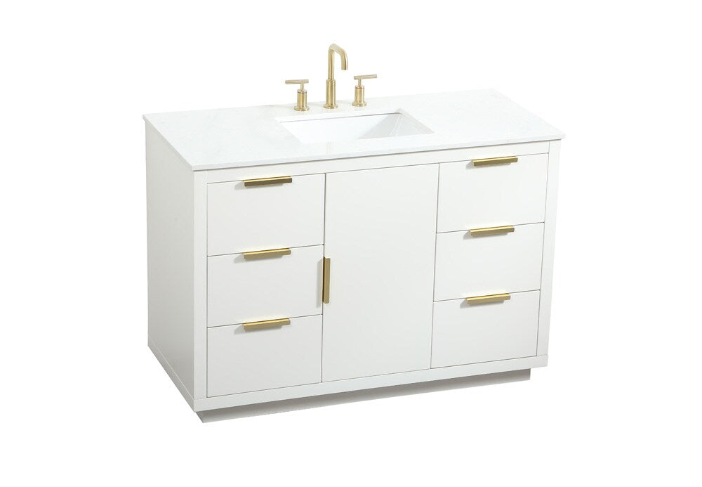 Elegant Furniture & Lighting - Blake 48 inch Single bathroom vanity in white - VF19448WH veiw 15