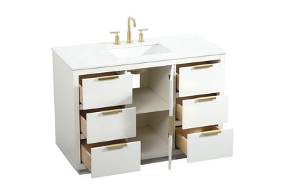 Elegant Furniture & Lighting - Blake 48 inch Single bathroom vanity in white - VF19448WH veiw 16