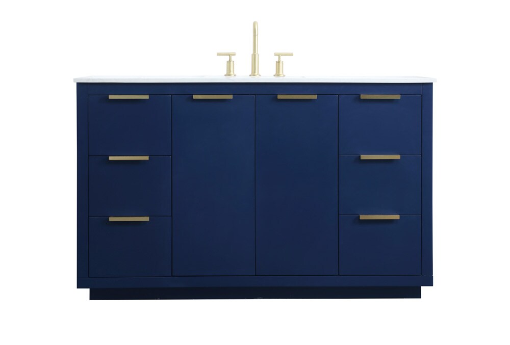 Elegant Furniture & Lighting - Blake 54 Inch SIngle Bathroom Vanity In Blue - VF19454BL veiw 1