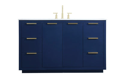 Elegant Furniture & Lighting - Blake 54 Inch SIngle Bathroom Vanity In Blue - VF19454BL veiw 1