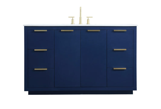 Elegant Furniture & Lighting - Blake 54 Inch SIngle Bathroom Vanity In Blue - VF19454BL veiw 1